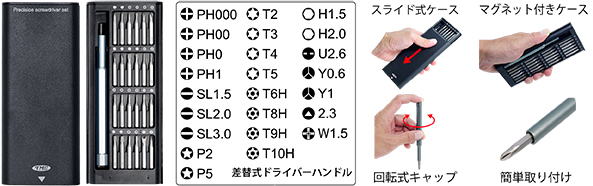 SD-010 25PC.差替式 特殊精密ドライバーセット SD-010 25PC.差替式 特殊精密ドライバーセット